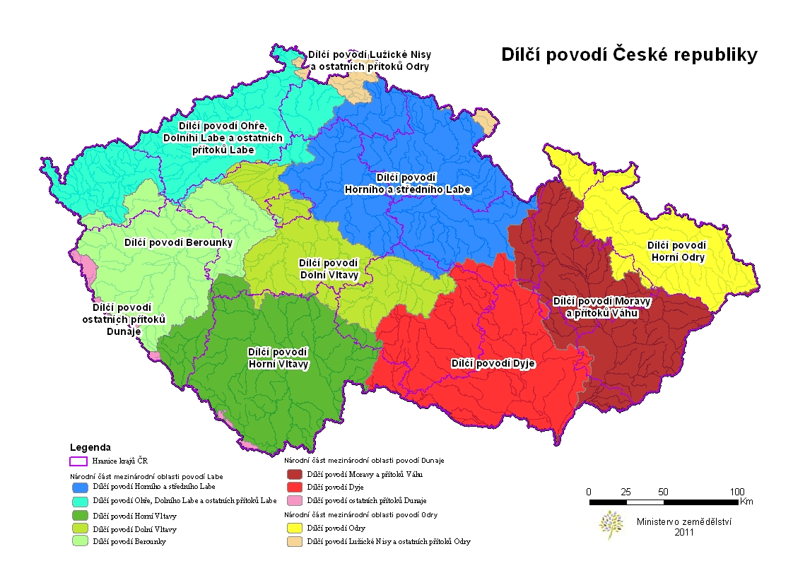 Přehled vodních toků a povodí v České republice